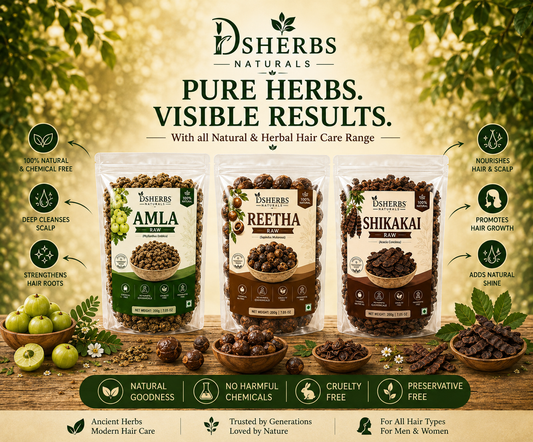 DSHERBS Amla Reetha Shikakai Raw 300g For Hair Pack And Hair Growth