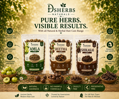 DSHERBS Amla Reetha Shikakai Raw 300g For Hair Pack And Hair Growth