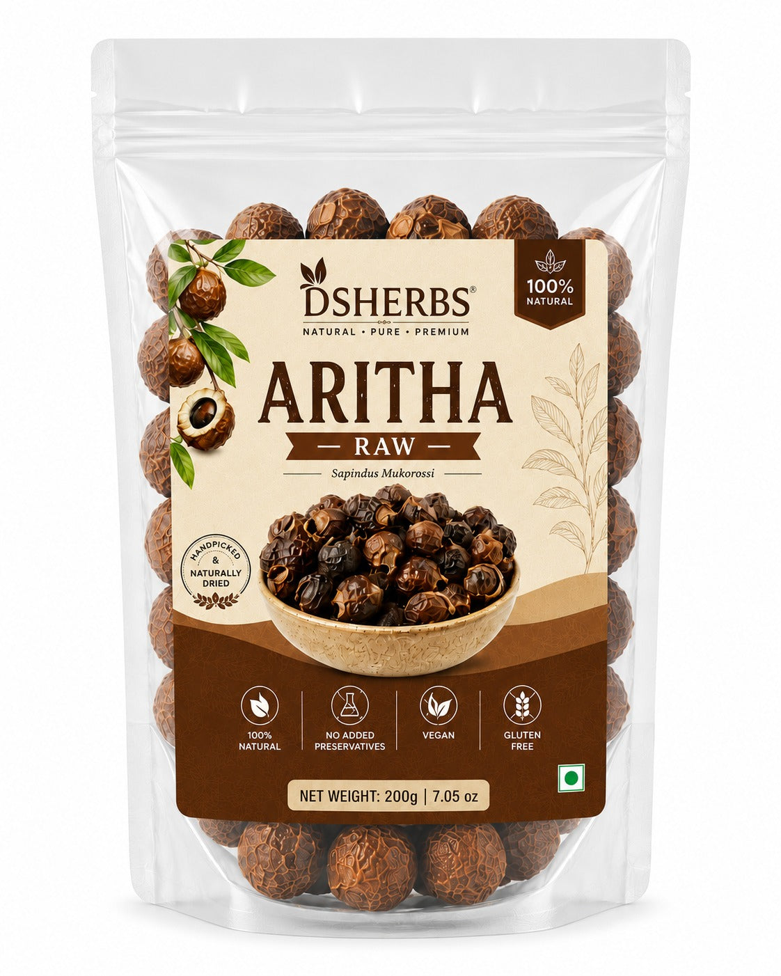 Natural Dry Reetha Raw 250g For Hair Growth And Hair Pack
✅ 100% Pure, Natural & Organic: Premium-quality raw Reetha (Soapnut), handpicked and naturally dried to preserve nutrients. No chemicals, preservatives, or artificial fragrance — just pure Ayurvedic goodness.
✅ Promotes Hair Growth & Strength: Rich in natural saponins and vitamins A, D, E & K, Reetha helps stimulate hair growth, reduce hair fall, and add shine and smoothness to dull, frizzy hair.
IDEAL FOR HAIR PACKS: Can be soaked and ground into a 