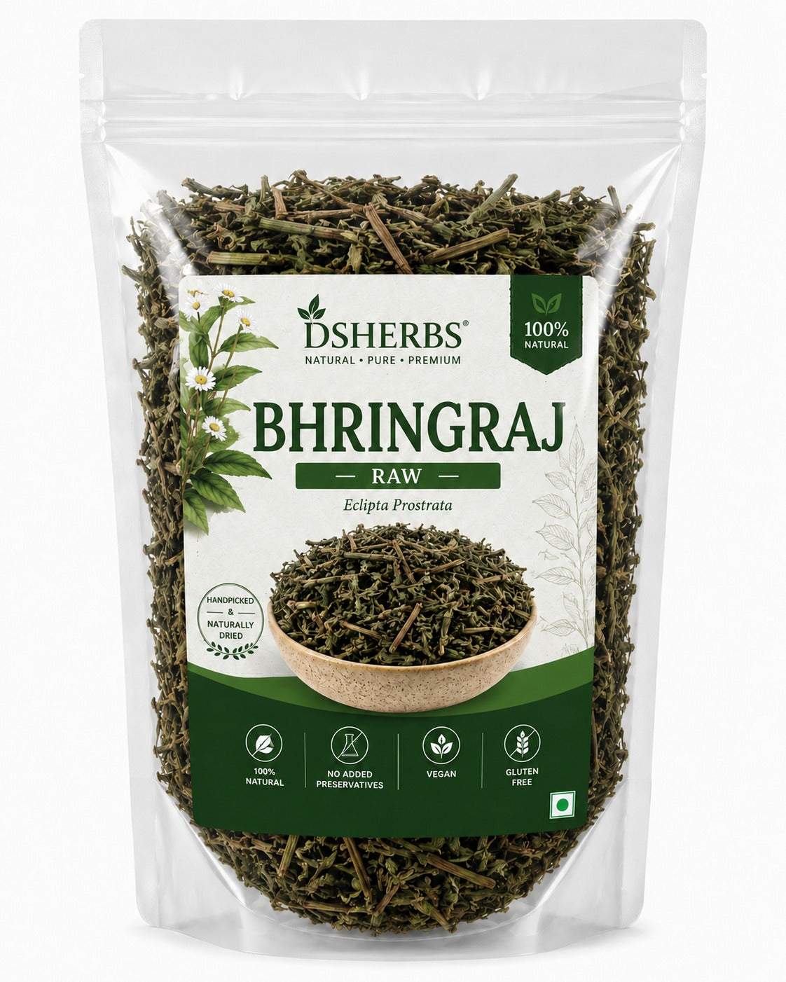 DSHERBS Natural Raw Bhringraj 100g Eclipta Alba 100% Pure & Natural Leaves for Nourishment of Skin and Hair Ayurvedic Dry Leaves Hair Care Conditioner
PURE & NATURAL BHRINGRAJ: Contains 100g of 100% pure Eclipta Alba dry leaves with no additives or artificial ingredients.
HAIR NOURISHMENT: Bhringraj leaves act as a natural conditioner, helping to strengthen, nourish, and revitalise hair from root to tip.
SKIN CARE BENEFITS: Rich in natural properties, these Ayurvedic dry leaves help nourish and rejuvenate s
