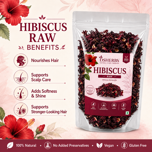 DSHERBS 100g Dry Hibiscus Flower Rosa-Sinensis for Hair Care & Face Pack Gudhal Ka Phool for Hair Growth, Skin Care Hair Growth