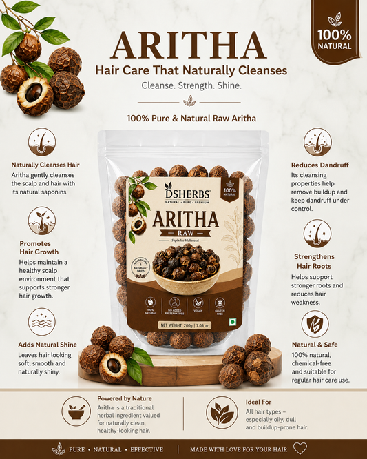 DSHERBS Natural Dry Reetha Raw 250g For Hair Growth And Hair Pack