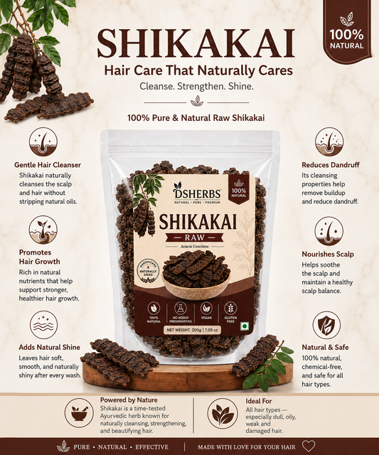 DSHERBS Natural Dry Shikakai Raw 200g For Hair Pack And Hair Treatment
