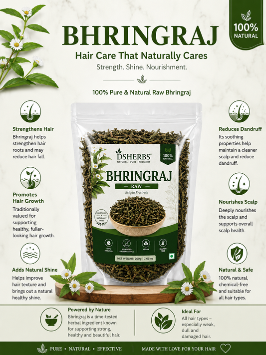 DSHERBS Natural Raw Bhringraj 100g Eclipta Alba 100% Pure & Natural Leaves for Nourishment of Skin and Hair Ayurvedic Dry Leaves Hair Care Conditioner