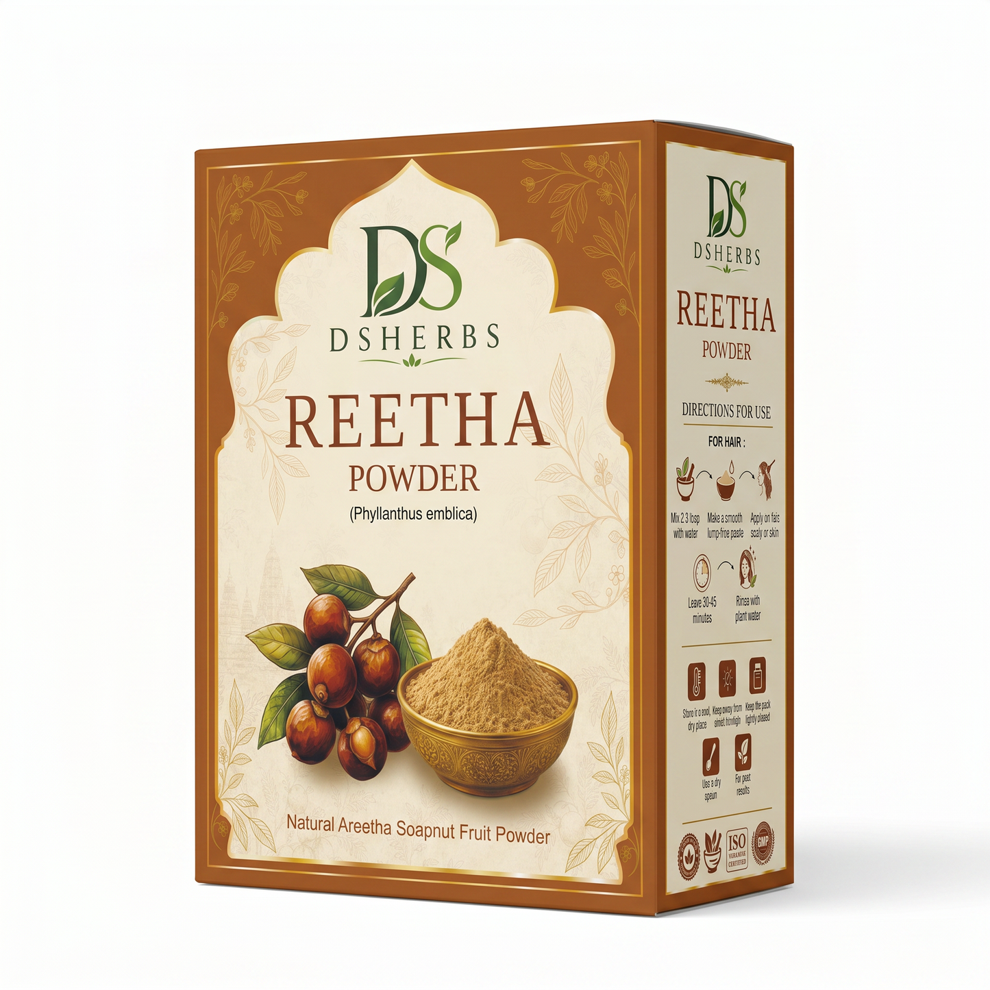 DSHERBS Natural Reetha Powder For Soft & Shiny Hair Ritha Powder for Hair growth & Hair Care Strengthening Natural & Chemical-Free (100G)
NATURAL REETHA POWDER: Made from pure, chemical-free Reetha (Soapnut) for gentle and effective hair care.
PROMOTES HAIR GROWTH: Regular use of Ritha powder helps strengthen hair roots and supports healthy hair growth.
SOFT & SHINY HAIR: Nourishes each strand deeply, leaving your hair feeling soft, smooth, and naturally lustrous.
CHEMICAL-FREE FORMULA: Free from harsh chem